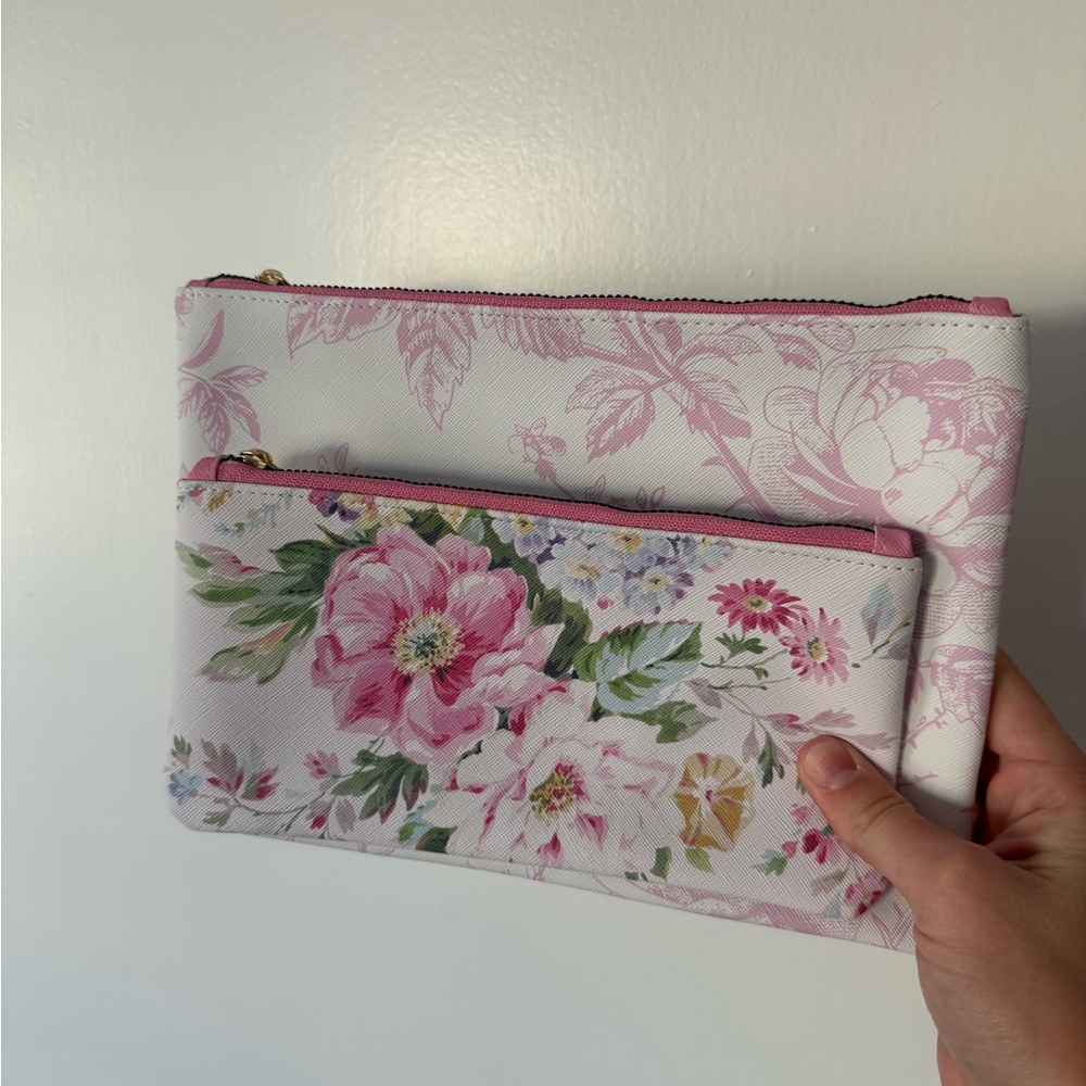 Pair of Floral Makeup Bags